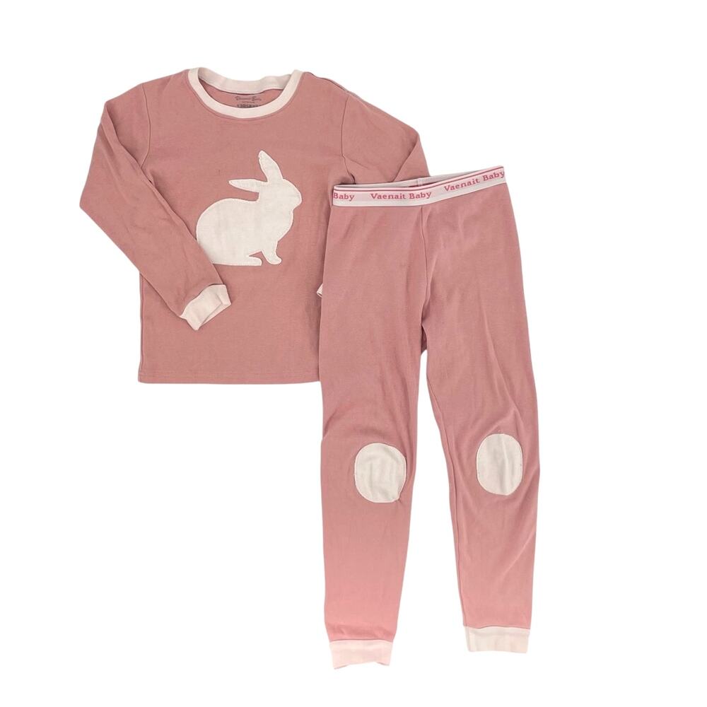 Vaenait Baby Pink Knit Bunny Rabbit Long Sleeve Pull On Pants Girls Pajama Set